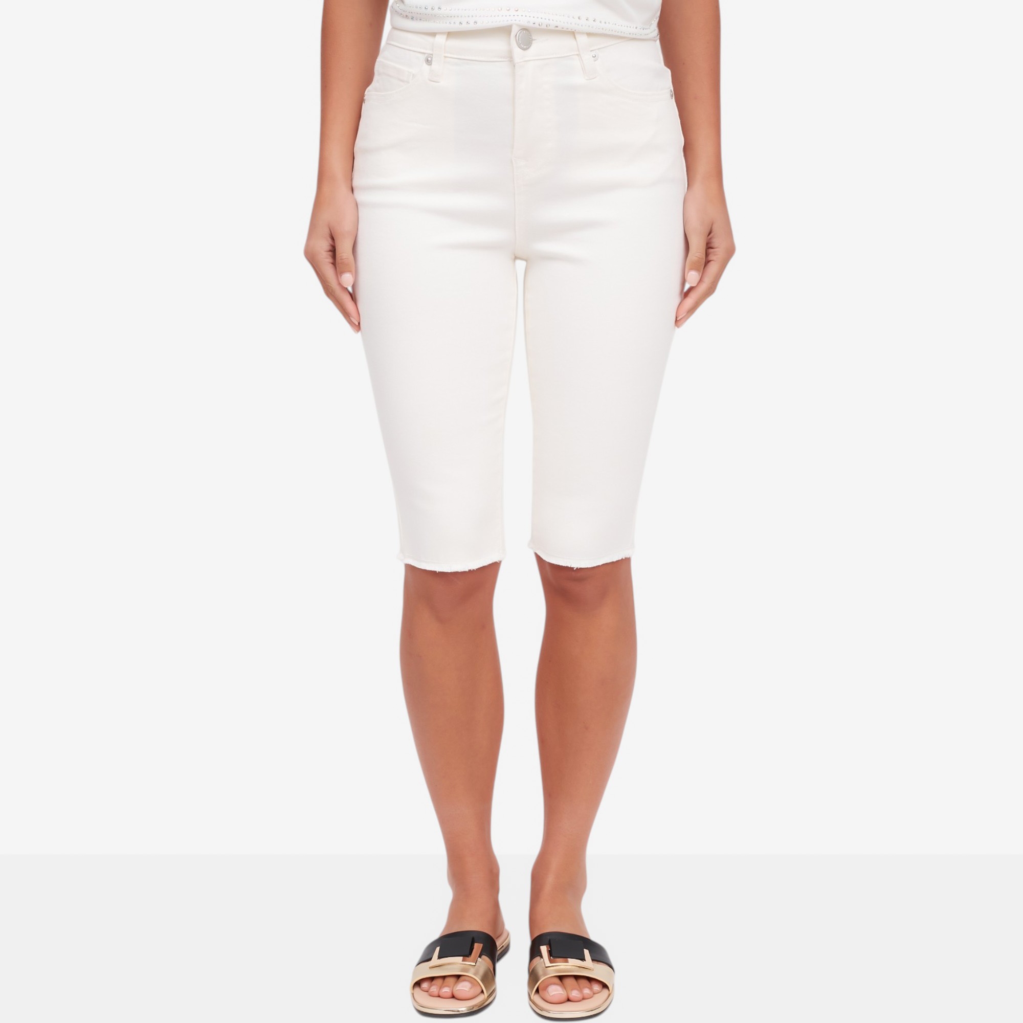 Diane Gilman Legacy Stretch Fray Hem Bermuda Shorts - TSC.ca