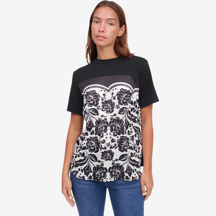 Image 121970_BLK.jpg, Product 121-970 / Price $49.88, Diane Gilman Scarf Print Tee from DG2 by Diane Gilman on TSC.ca's Fashion department