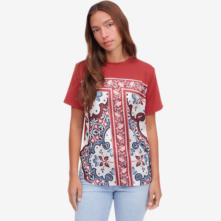 Image 121970_CHO.jpg, Product 121-970 / Price $49.88, Diane Gilman Scarf Print Tee from DG2 by Diane Gilman on TSC.ca's Fashion department