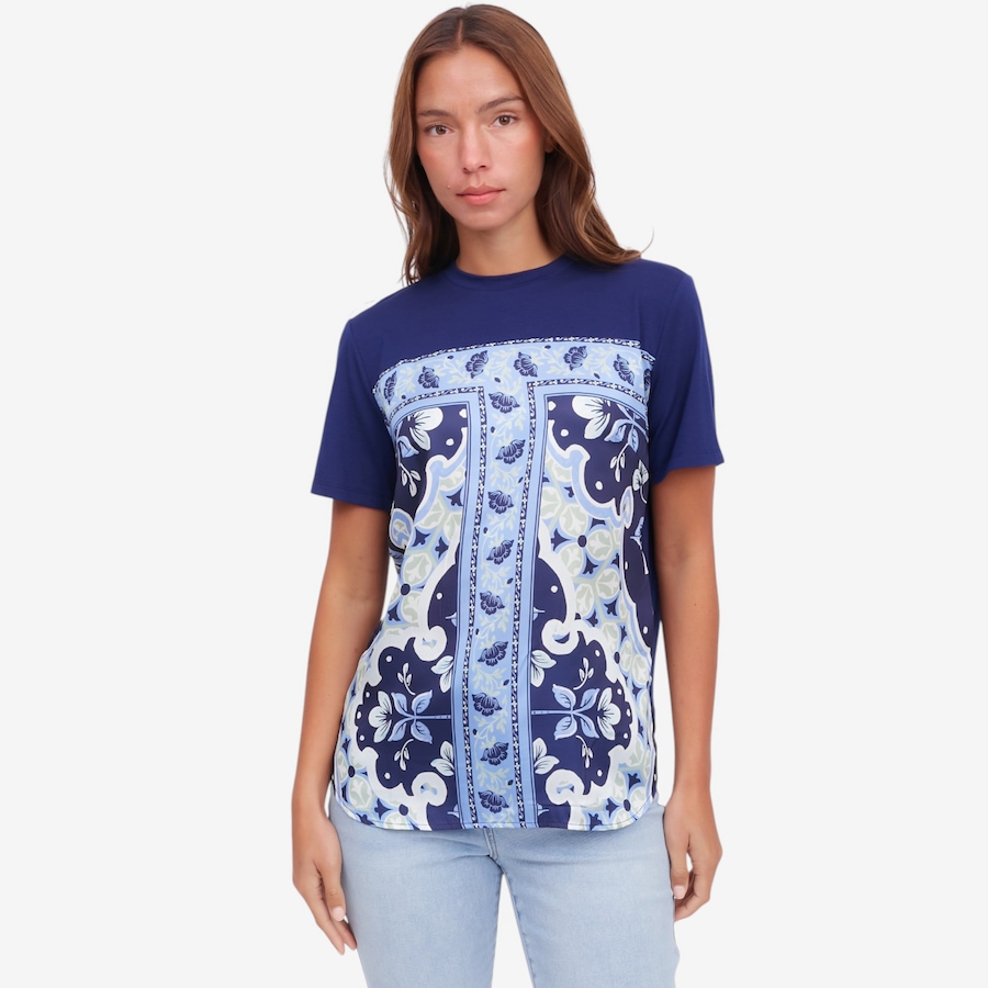 Image 121970_OCN.jpg, Product 121-970 / Price $49.88, Diane Gilman Scarf Print Tee from DG2 by Diane Gilman on TSC.ca's Fashion department
