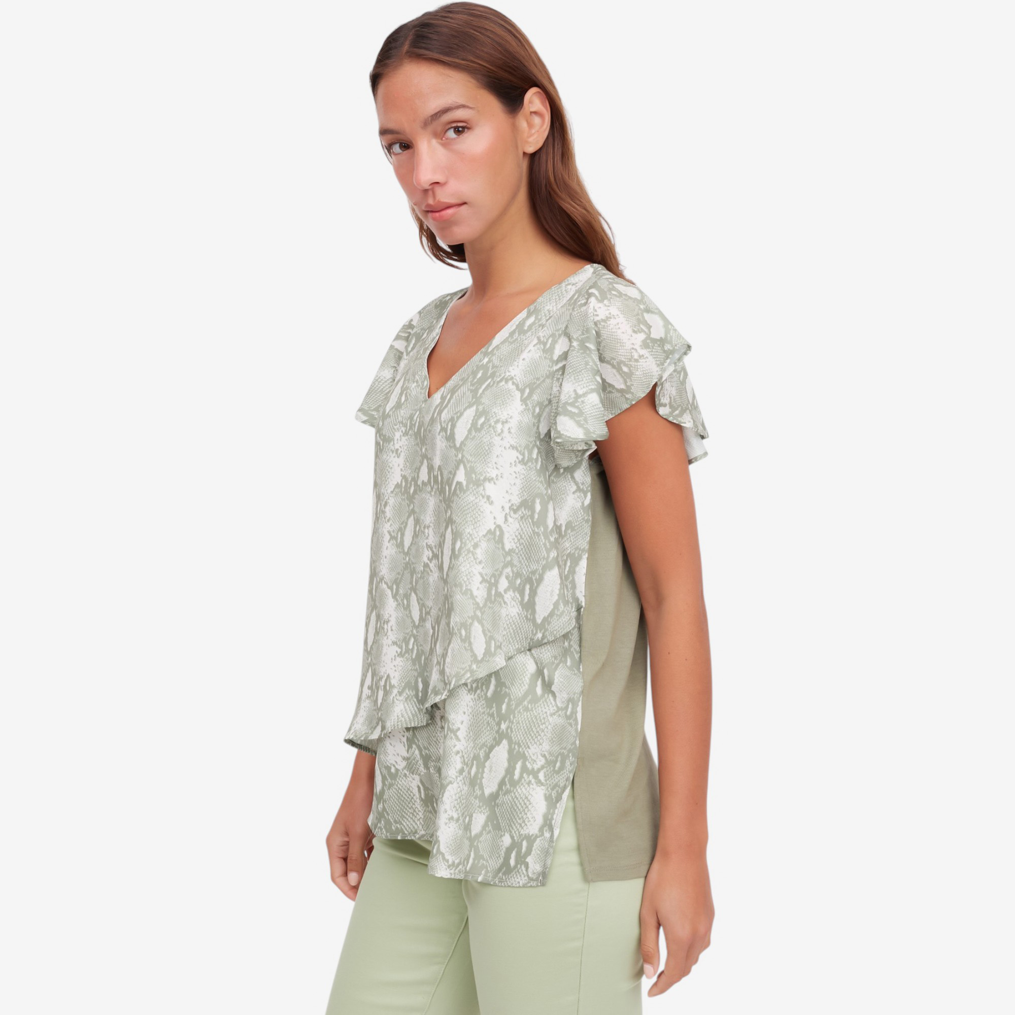 Diane Gilman Flutter Sleeve Asymmetric Easy Top - TSC.ca
