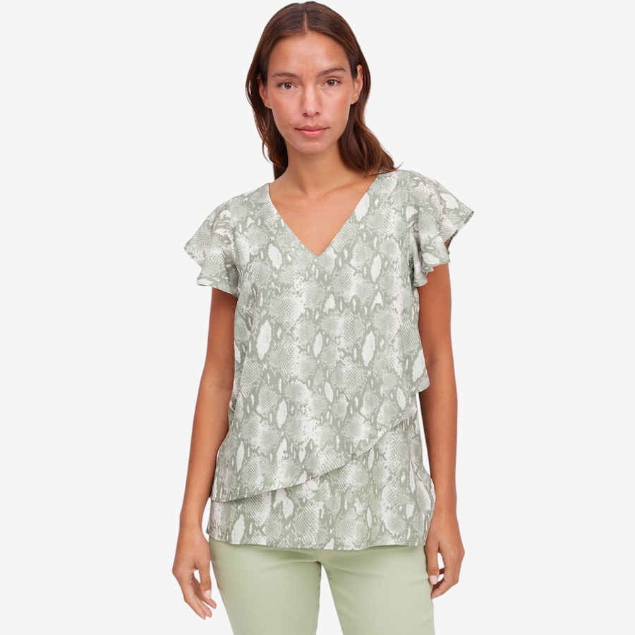 Image 121974_SAGSN.jpg, Product 121-974 / Price $29.88, Diane Gilman Flutter Sleeve Asymmetric Easy Top from DG2 by Diane Gilman on TSC.ca's Fashion department