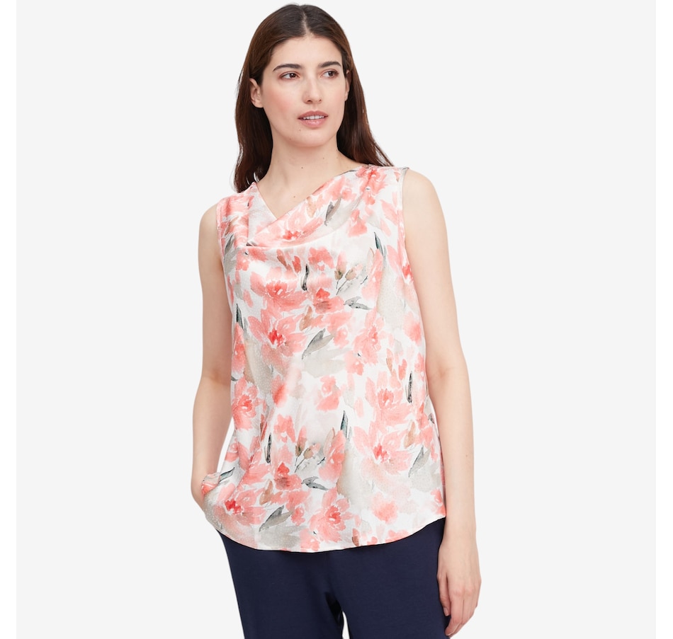 Image 122002_COMU.jpg, Product 122-002 / Price $59.99, Mr. Max Armani Jacquard Sleeveless Drape Neck Top from Mr. Max on TSC.ca's Fashion department