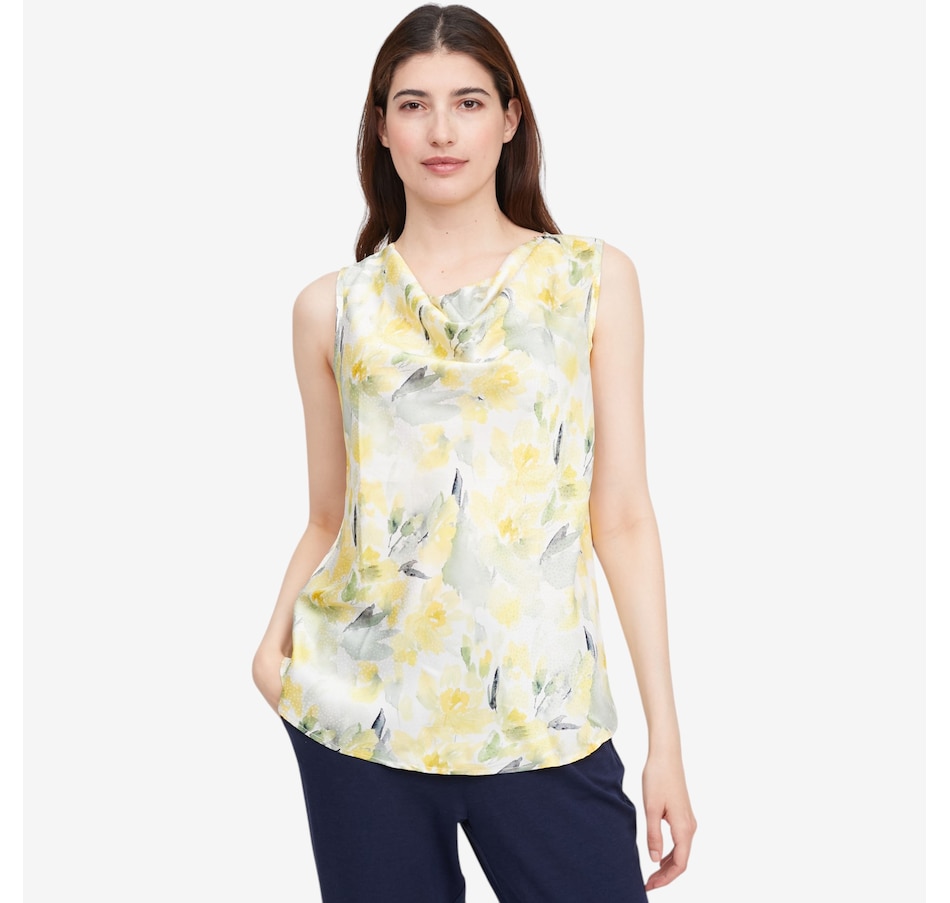 Image 122002_YMU.jpg, Product 122-002 / Price $59.99, Mr. Max Armani Jacquard Sleeveless Drape Neck Top from Mr. Max on TSC.ca's Fashion department