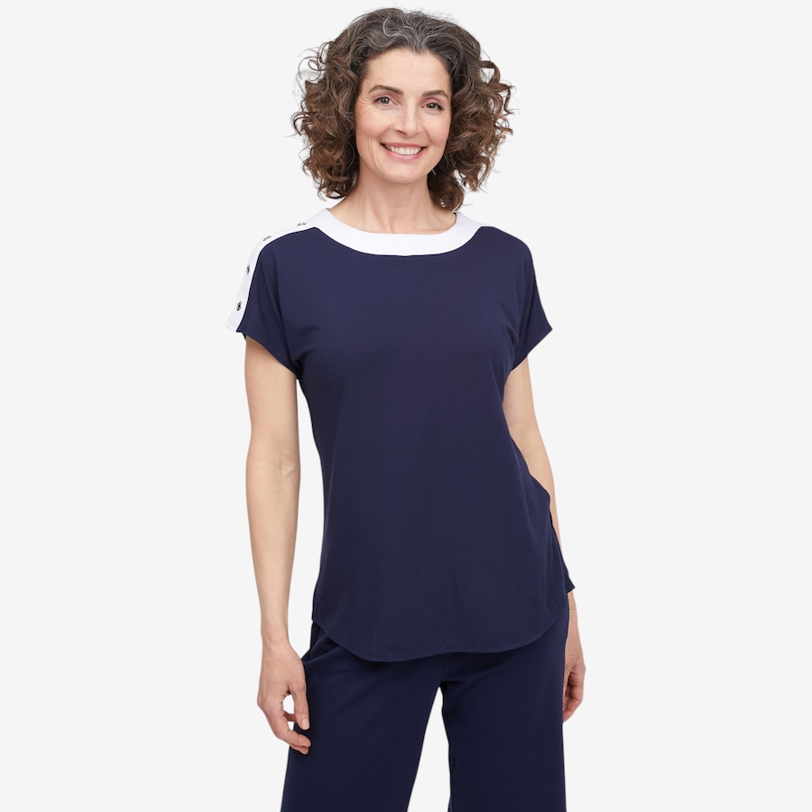 Image 122006_NVWH.jpg, Product 122-006 / Price $54.88, Mr. Max Bamboo Jersey Top with Eyelet Detail from Mr. Max on TSC.ca's Fashion department