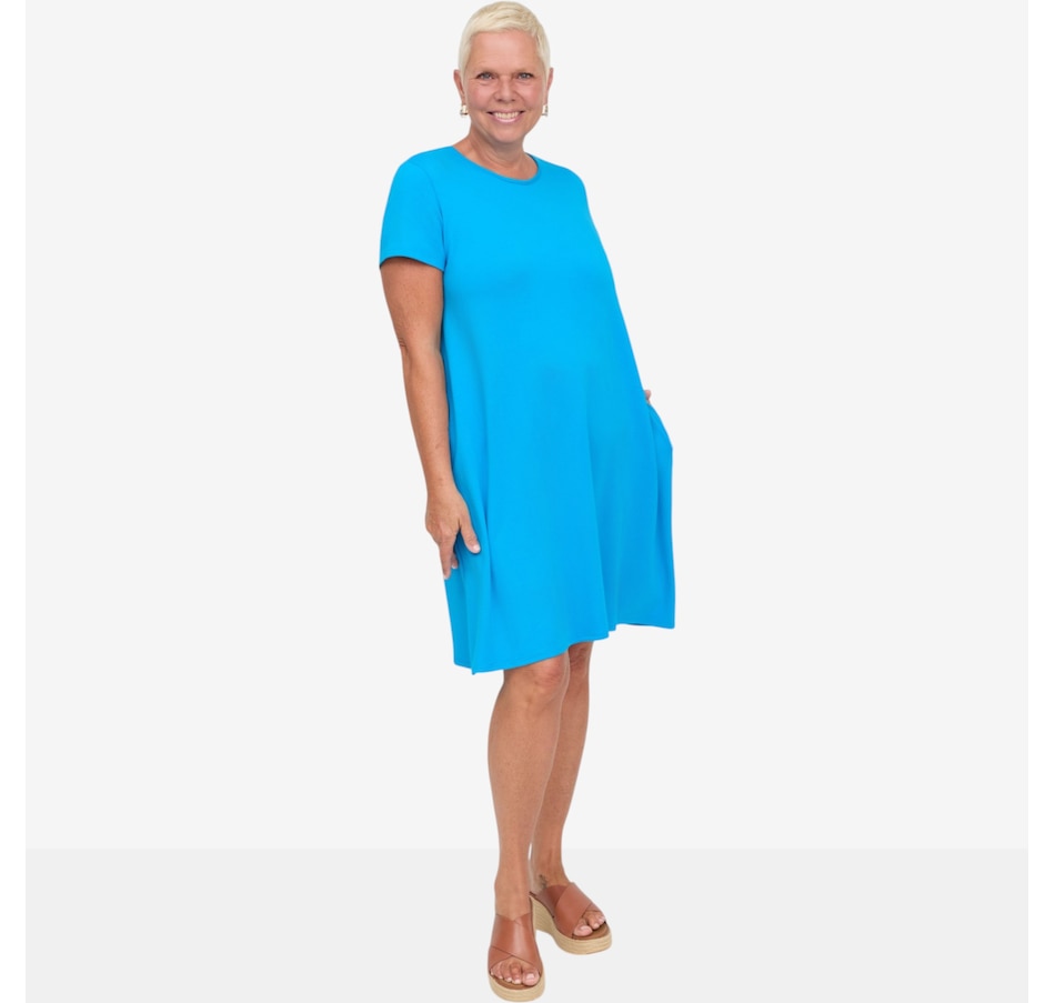 Image 122016_AQA.jpg, Product 122-016 / Price $79.99, Carrie O Bamboo Cotton Knit Los Cabos Summer Dress with Pockets from Carrie O on TSC.ca's Fashion department