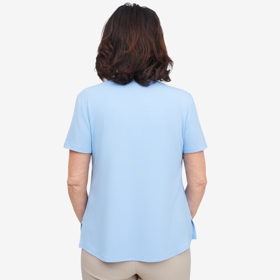 Image 122018_ALTMORE1.jpg, Product 122-018 / Price $64.99, Carrie O Luxe Bamboo Jersey Knit V-Neck Short Sleeve Sharon Top from Carrie O on TSC.ca's Fashion department