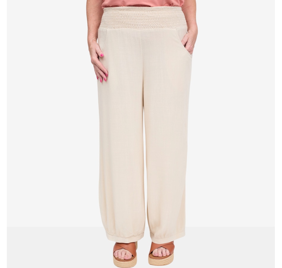 Image 122021_BNE.jpg, Product 122-021 / Price $99.99, Carrie O Linen Blend Pant with Waistband Detail from Carrie O on TSC.ca's Fashion department