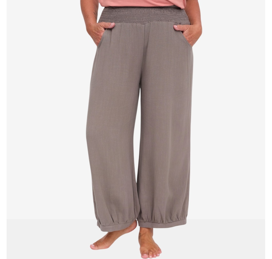 Image 122021_TPE.jpg, Product 122-021 / Price $99.99, Carrie O Linen Blend Pant with Waistband Detail from Carrie O on TSC.ca's Fashion department