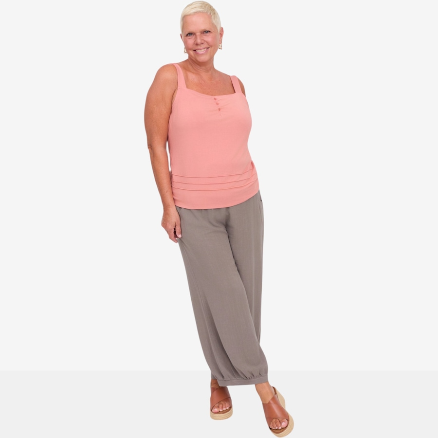 Image 122023_ALTMORE1.jpg, Product 122-023 / Price $79.99, Carrie O Luxe Bamboo Jersey Sleeveless Top with Button Detail from Carrie O on TSC.ca's Fashion department