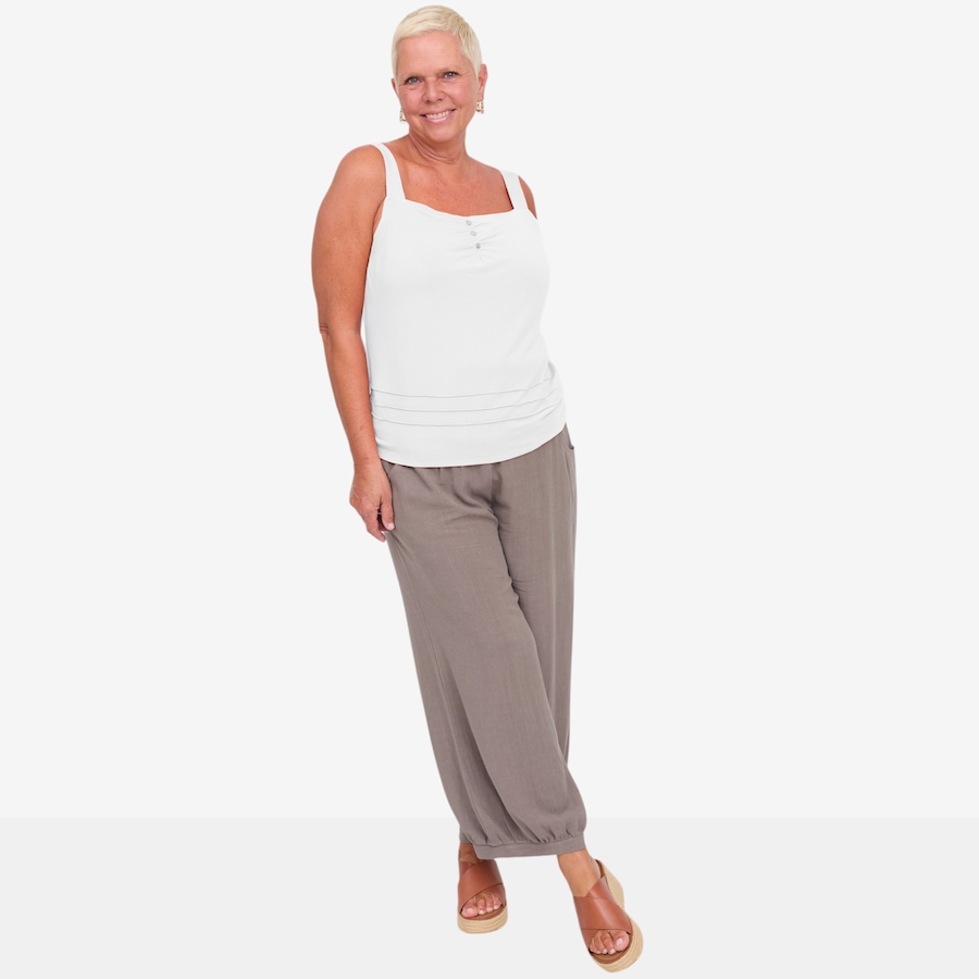 Image 122023_IVR.jpg, Product 122-023 / Price $79.99, Carrie O Luxe Bamboo Jersey Sleeveless Top with Button Detail from Carrie O on TSC.ca's Fashion department