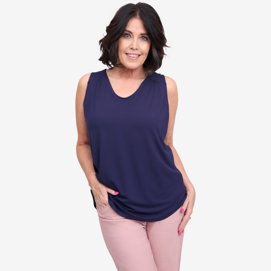 Image 122030_ALTMORE2.jpg, Product 122-030 / Price $39.88, Carrie O Scoop Neck Tank with Front and Back Shirring Detail from Carrie O on TSC.ca's Fashion department