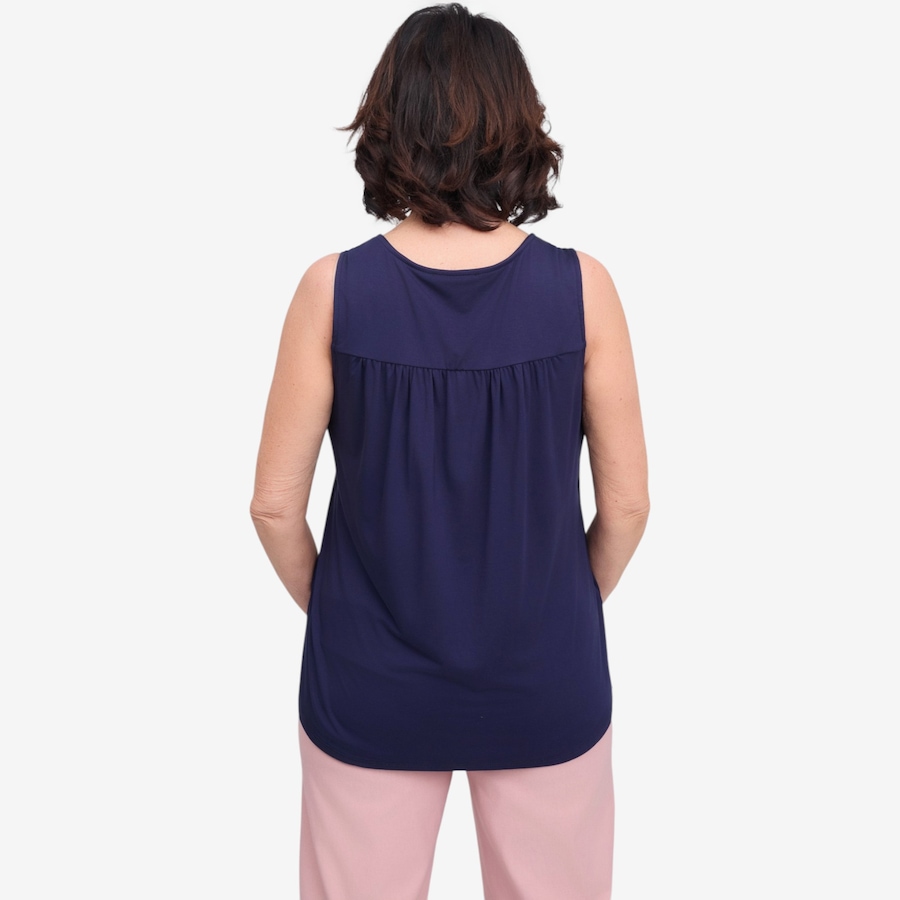 Image 122030_ALTMORE3.jpg, Product 122-030 / Price $39.88, Carrie O Scoop Neck Tank with Front and Back Shirring Detail from Carrie O on TSC.ca's Fashion department