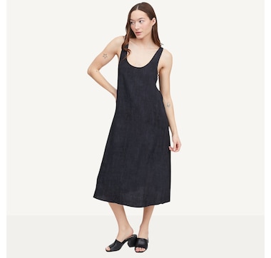 N Natori Terra Foil Crinkle Scoop Neck Dress