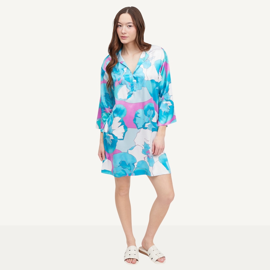 Image 122094_BLU.jpg, Product 122-094 / Price $59.88, N Natori Floria Printed Silky Satin Sleepshirt from N Natori on TSC.ca's Fashion department