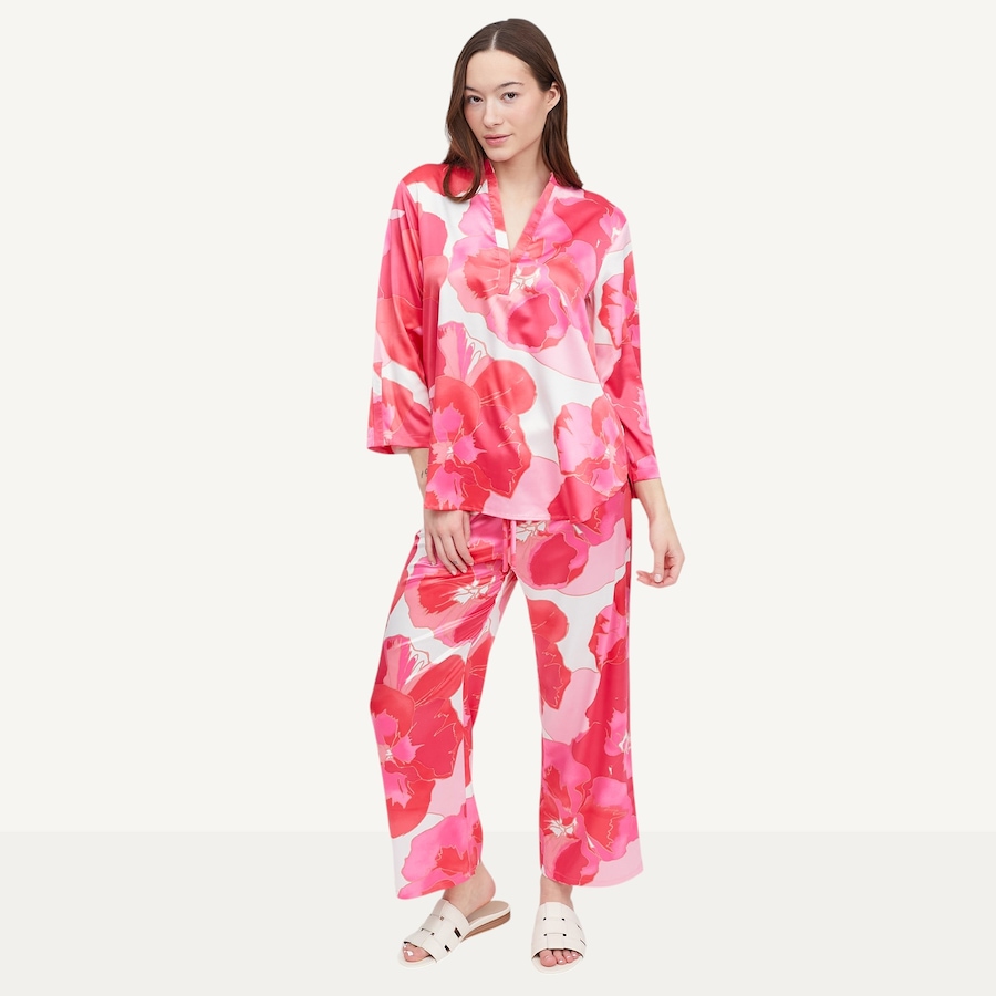 Image 122095_PNK.jpg, Product 122-095 / Price $69.88, N Natori Floria Printed Satin Mandarin PJ Set from N Natori on TSC.ca's Fashion department