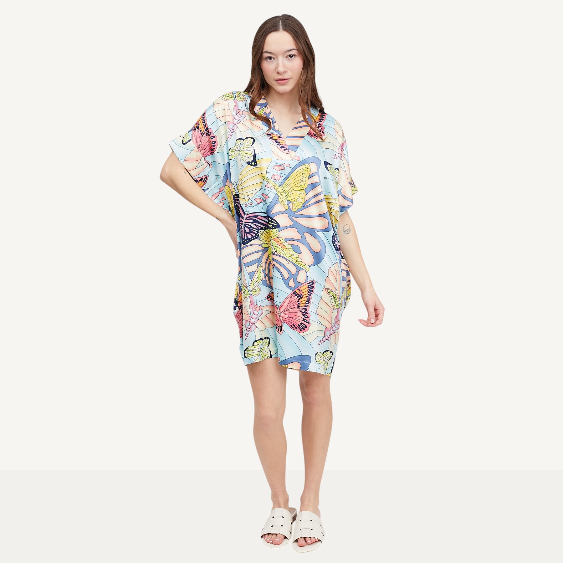 Tシャツ LumignonDenim lace lumi papillon T N Natori Papillon Silky Satin Sleep Shirt - TSC.ca