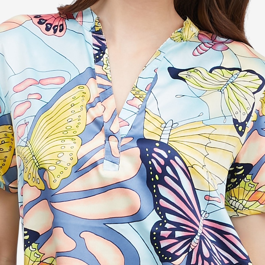 Image 122097_ALTMORE1.jpg, Product 122-097 / Price $74.88, N Natori Papillon Printed Silky Satin Short Sleeve Mandarin PJ Set from N Natori on TSC.ca's Fashion department