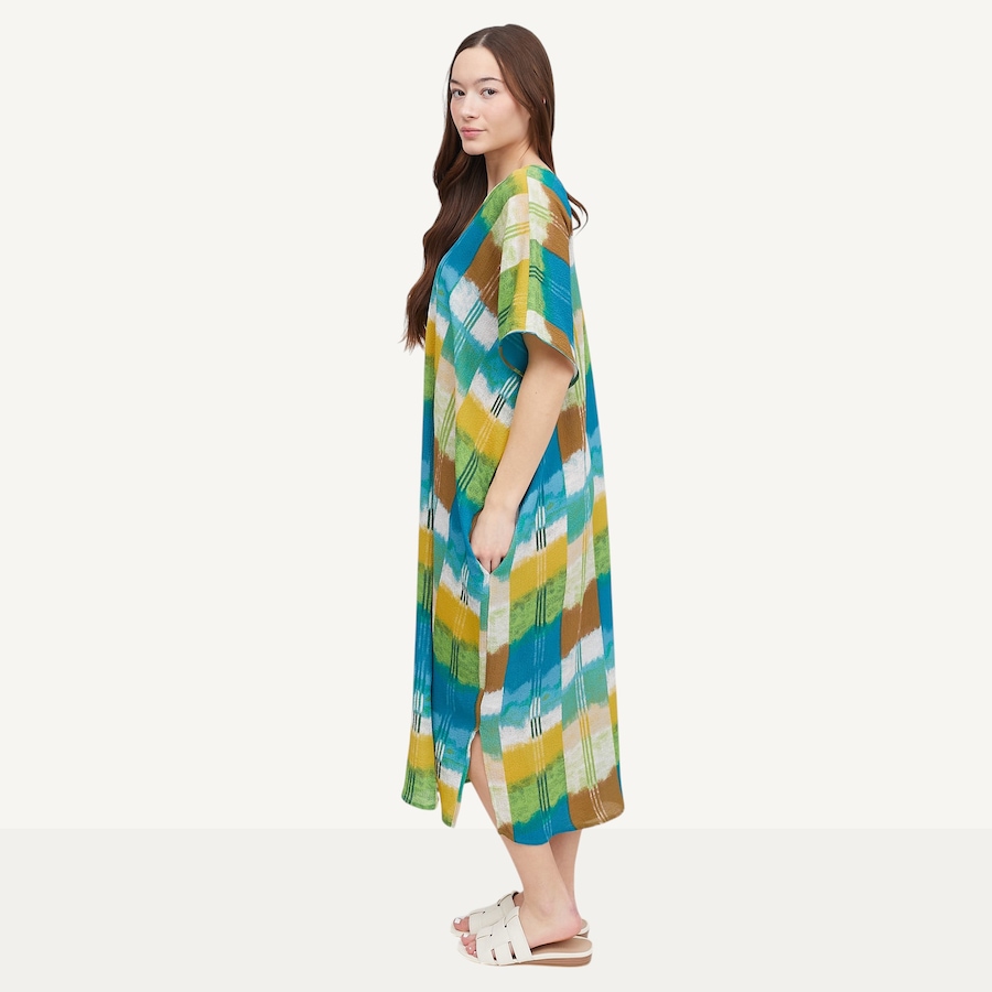 Image 122100_ALTMORE1.jpg, Product 122-100 / Price $79.88, N Natori 24/7 Sunset Crinkle Windowpane Caftan from N Natori on TSC.ca's Fashion department