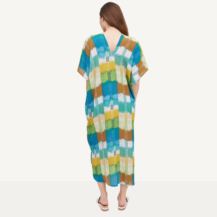 Image 122100_ALTMORE2.jpg, Product 122-100 / Price $79.88, N Natori 24/7 Sunset Crinkle Windowpane Caftan from N Natori on TSC.ca's Fashion department