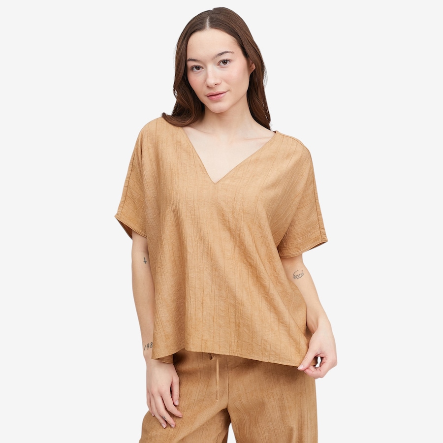Image 122102_CAVCY.jpg, Product 122-102 / Price $90.00, N Natori Terra Foil Crinkle Top from N Natori on TSC.ca's Fashion department