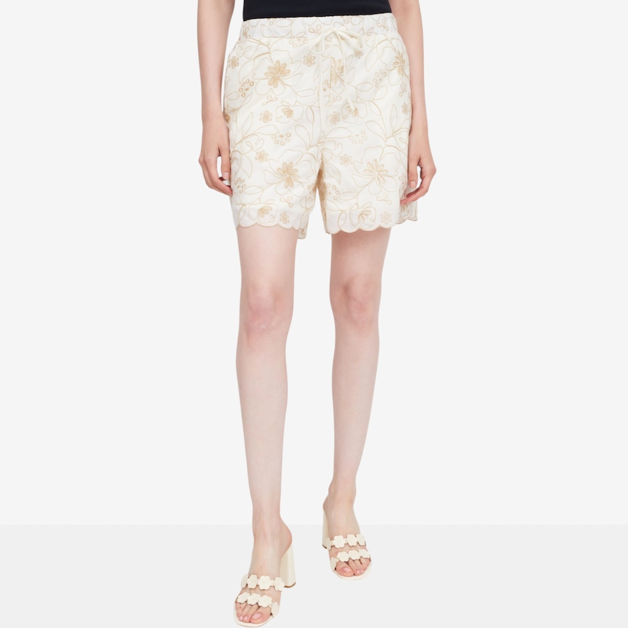 Image 122105_ATQ.jpg, Product 122-105 / Price $59.99, Tower Hill by Christie Brinkley Embroidered Eyelet Scalloped Hem Drawstring Short from Tower Hill on TSC.ca's Fashion department