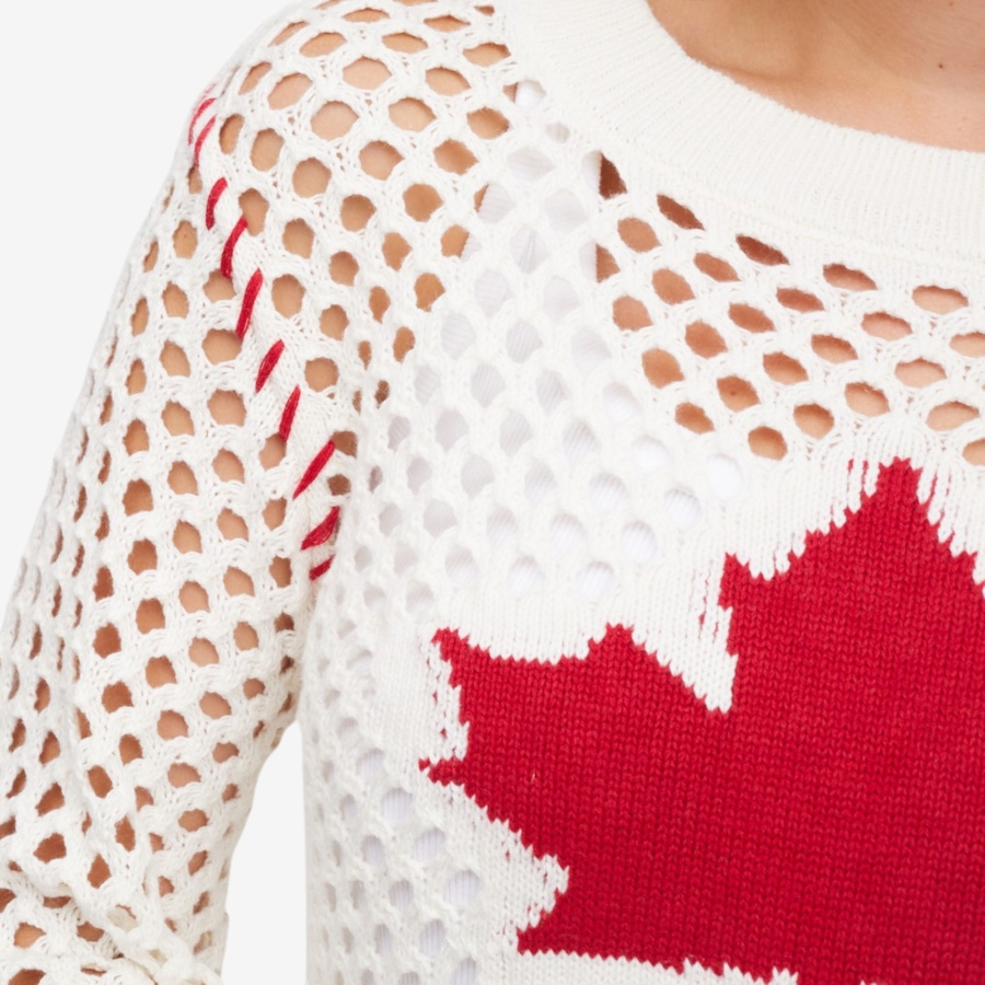 Image 122112_ALTMORE1.jpg, Product 122-112 / Price $49.88, Tower Hill by Christie Brinkley Cropped Knit Maple Leaf Sweater from Tower Hill on TSC.ca's Fashion department