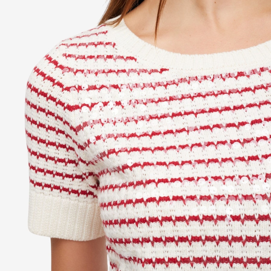 Image 122118_ALTMORE1.jpg, Product 122-118 / Price $79.99, Tower Hill by Christie Brinkley Crew Neck Short Sleeve Sweater with Clear Sequins from Tower Hill on TSC.ca's Fashion department