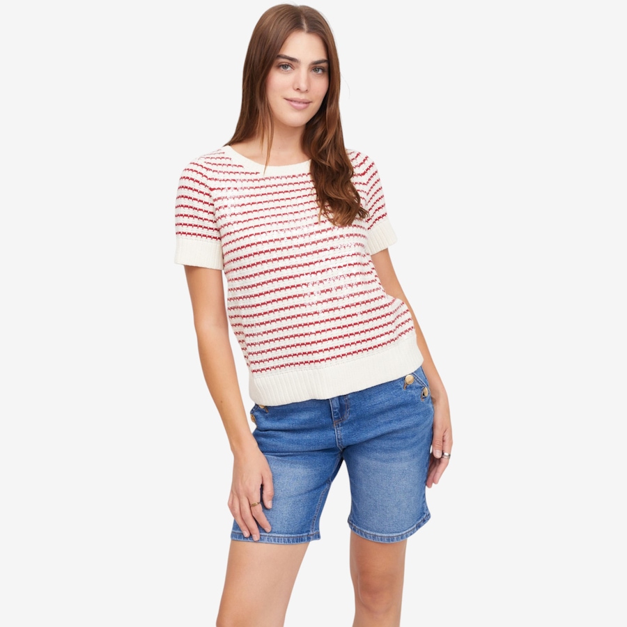 Image 122118_CNR.jpg, Product 122-118 / Price $79.99, Tower Hill by Christie Brinkley Crew Neck Short Sleeve Sweater with Clear Sequins from Tower Hill on TSC.ca's Fashion department