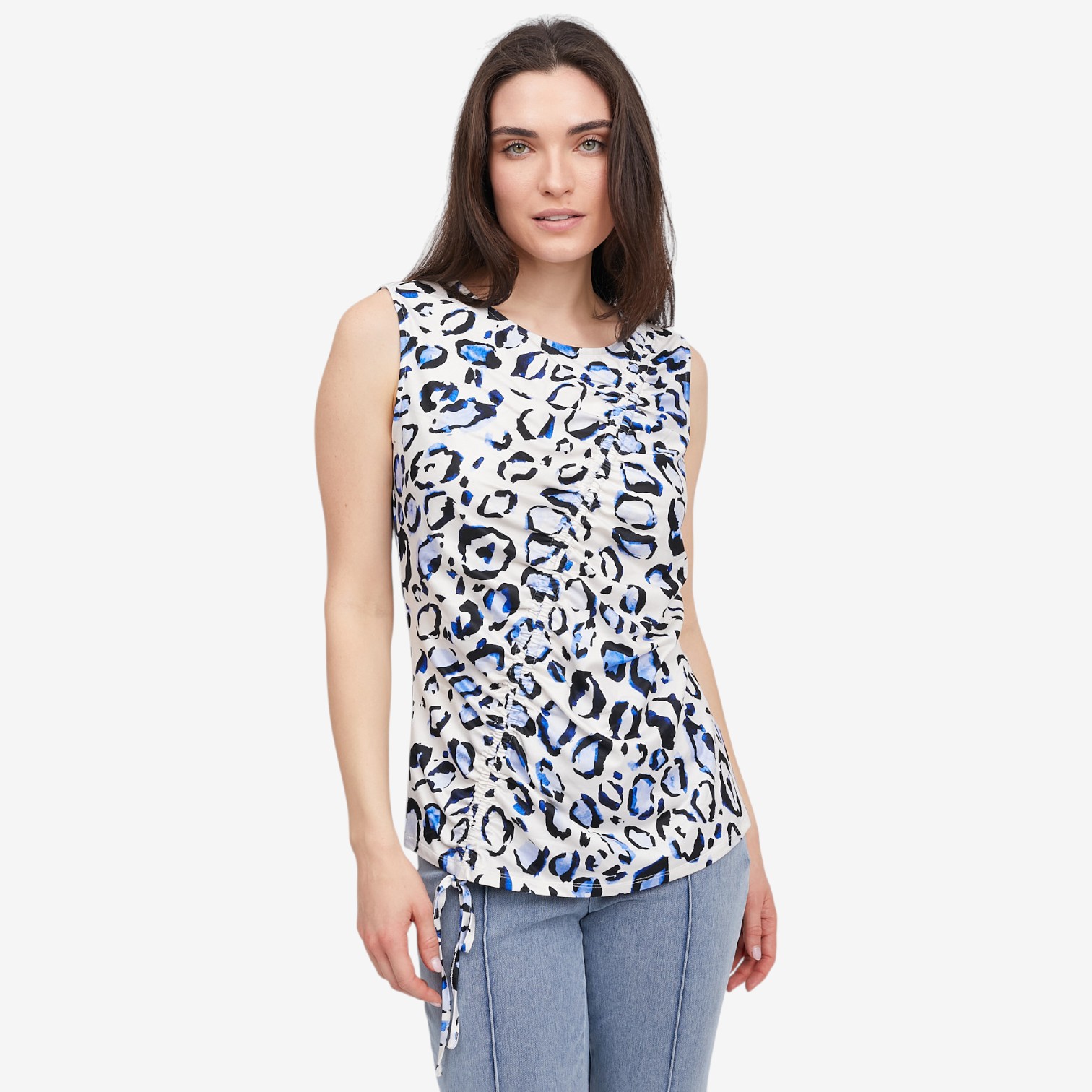 C Wonder Leopard Gathered Tie Detail Tank - TSC.ca