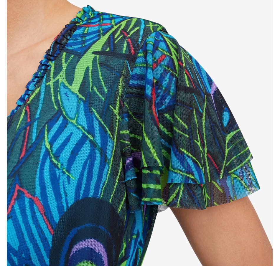 Image 122131_ALTMORE3.jpg, Product 122-131 / Price $59.99, C Wonder Printed Mesh Flutter Sleeve Maxi Dress from C. Wonder on TSC.ca's Fashion department