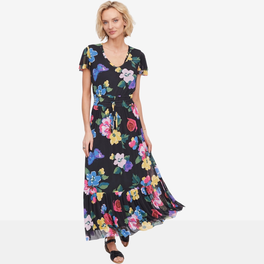 Image 122131_BLOBQ.jpg, Product 122-131 / Price $29.33, C Wonder Printed Mesh Flutter Sleeve Maxi Dress from C. Wonder on TSC.ca's Fashion department