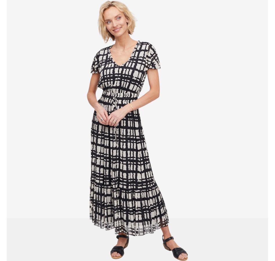 Image 122131_BRUSE.jpg, Product 122-131 / Price $59.99, C Wonder Printed Mesh Flutter Sleeve Maxi Dress from C. Wonder on TSC.ca's Fashion department
