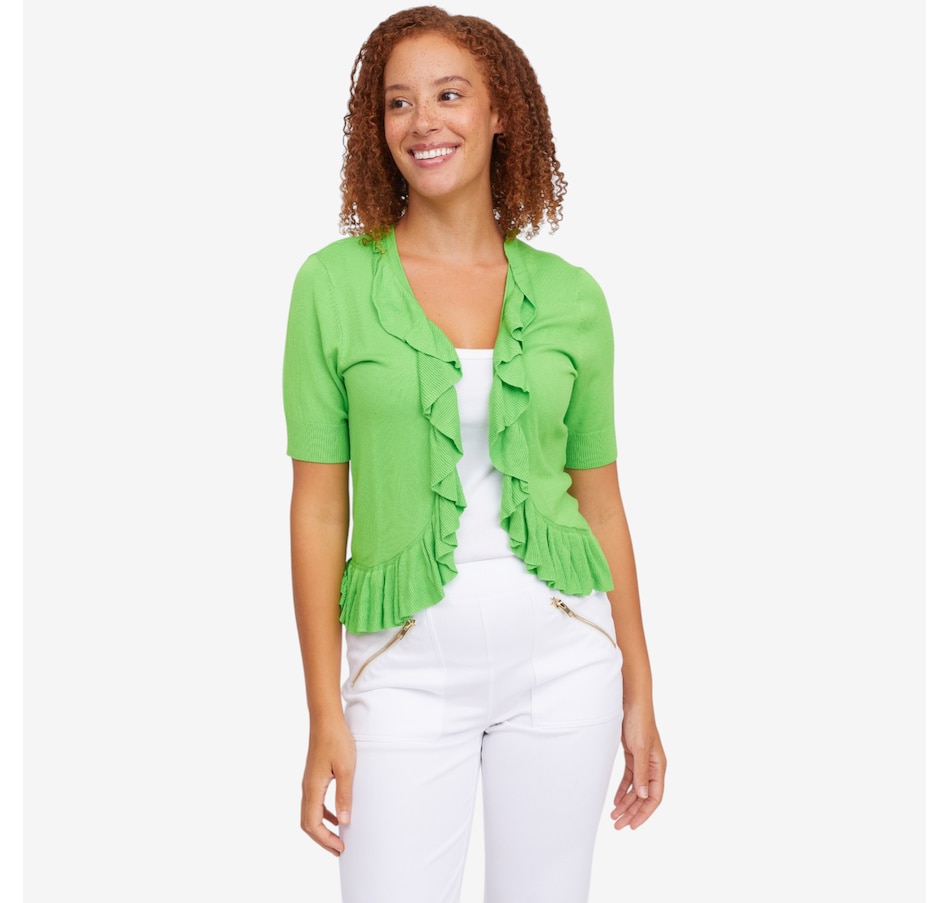 Image 122132_APG.jpg, Product 122-132 / Price $39.99, C Wonder Cascading Ruffle Short Sleeve Shrug from C. Wonder on TSC.ca's Fashion department