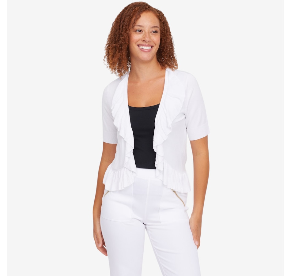 Image 122132_OWH.jpg, Product 122-132 / Price $39.99, C Wonder Cascading Ruffle Short Sleeve Shrug from C. Wonder on TSC.ca's Fashion department