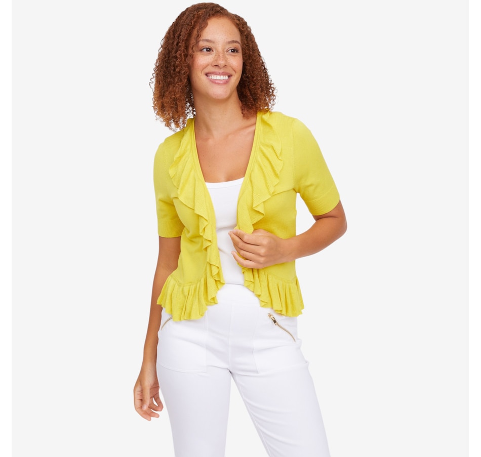 Image 122132_SUNS.jpg, Product 122-132 / Price $39.99, C Wonder Cascading Ruffle Short Sleeve Shrug from C. Wonder on TSC.ca's Fashion department