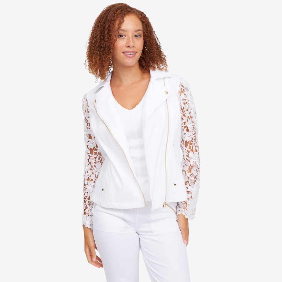 Image 122133_WHT.jpg, Product 122-133 / Price $44.88, C Wonder Lace Sleeve Fashion Moto Jacket from C. Wonder on TSC.ca's Fashion department