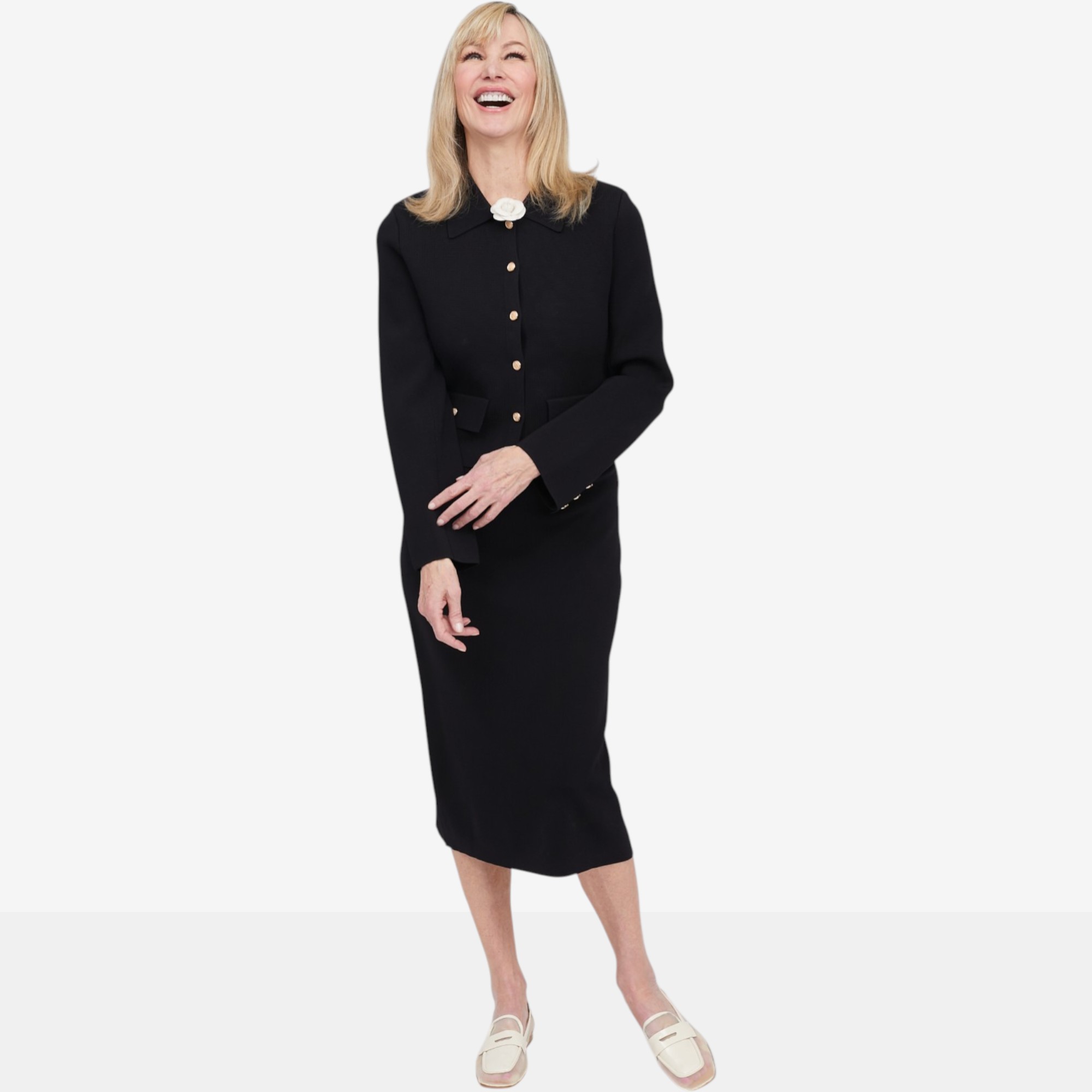 Brian Bailey Double Knit Jacket with Camellia Pin - TSC.ca