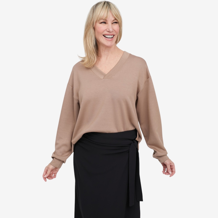 Image 122153_MOUTL.jpg, Product 122-153 / Price $89.88, Brian Bailey Scuba V-Neck Top from Brian Bailey on TSC.ca's Fashion department