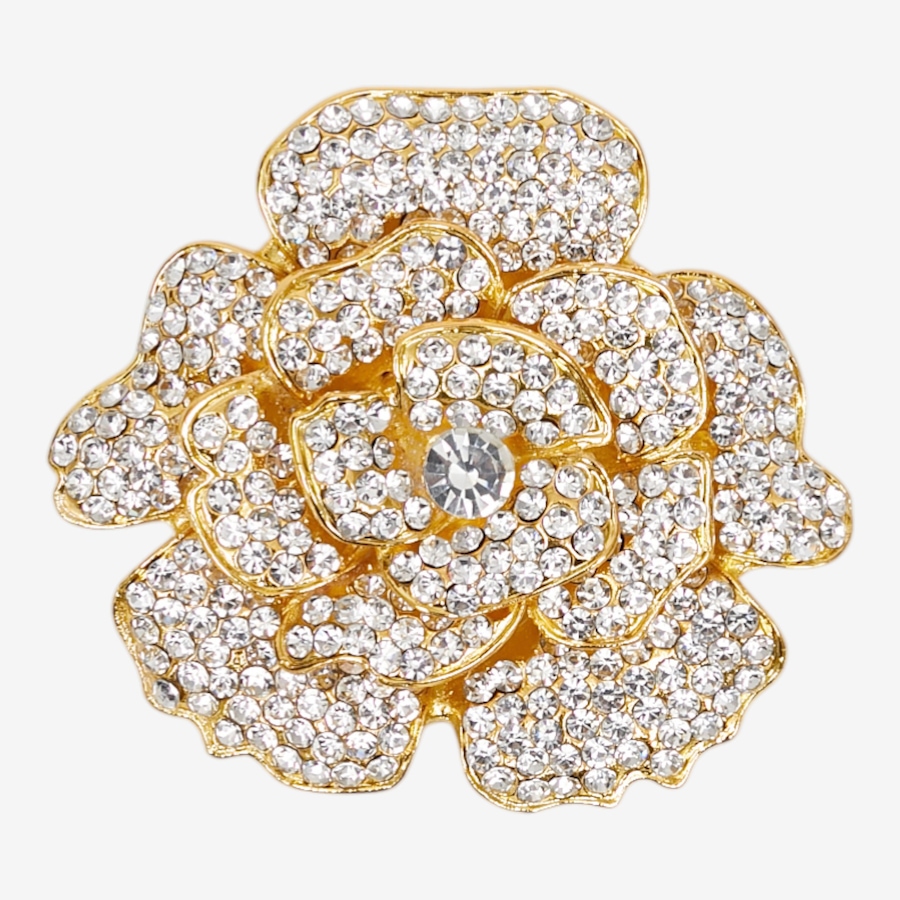 Image 122164_GLD.jpg, Product 122-164 / Price $60.00, Brian Bailey Crystal Flower Brooch from Brian Bailey on TSC.ca's Jewellery department