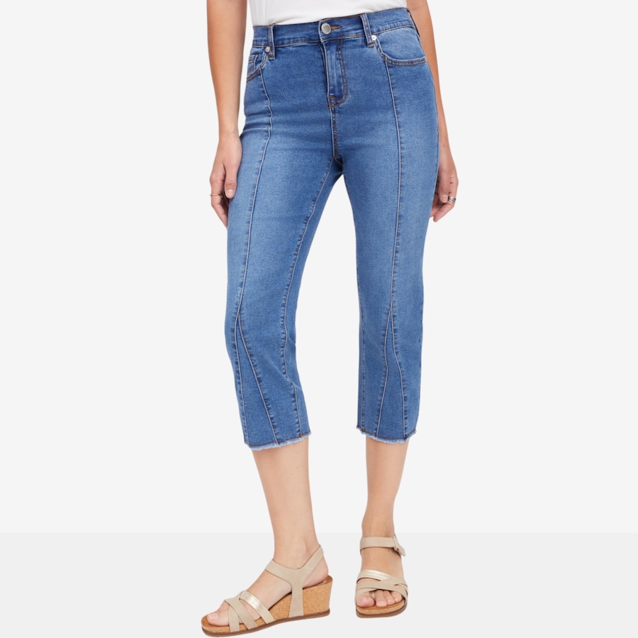 Image 122248_MDTNE.jpg, Product 122-248 / Price $99.99, Diane Gilman Legacy Stretch Paneled Straight Crop Jean from DG2 by Diane Gilman on TSC.ca's Fashion department