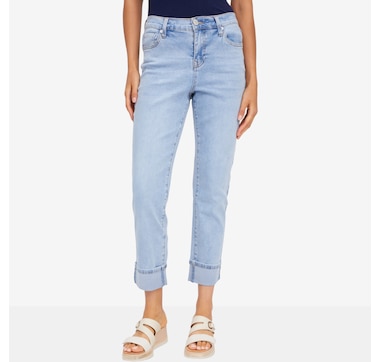 Diane Gilman New Classic Stretch Cuffed Girlfriend Ankle Jean