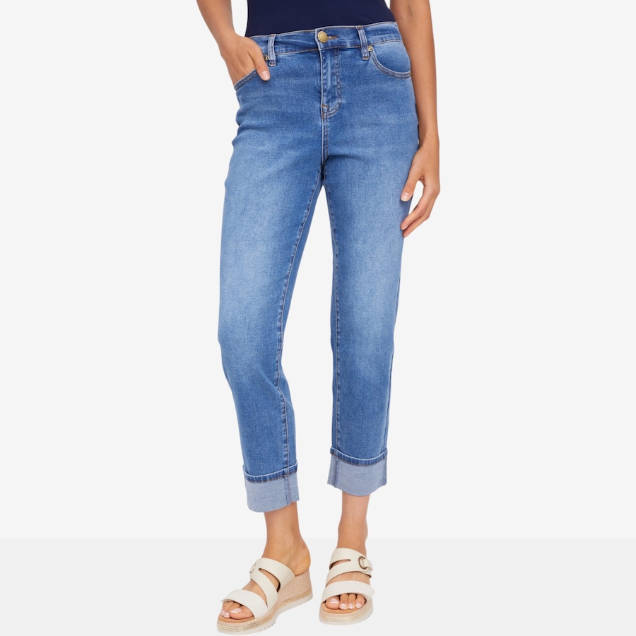 Image 122249_MDTNE.jpg, Product 122-249 / Price $109.99, Diane Gilman New Classic Stretch Cuffed Girlfriend Ankle Jean from DG2 by Diane Gilman on TSC.ca's Fashion department