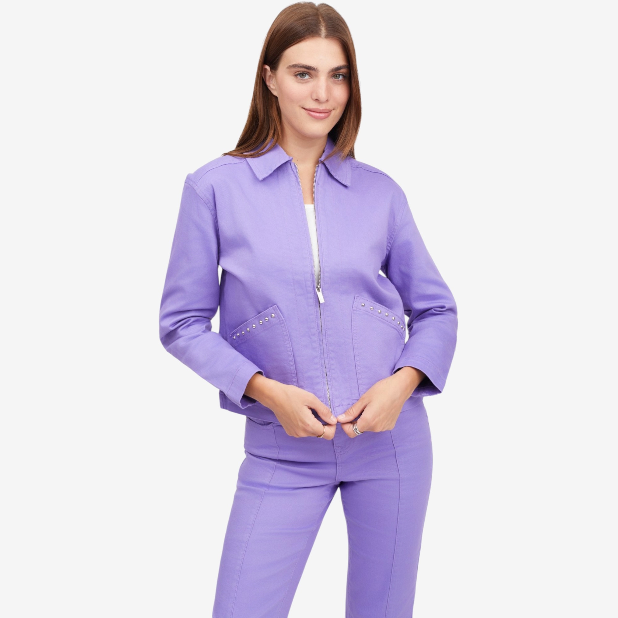 Diane Gilman Legacy Stretch Embellished Pocket Zip-Up Jacket - TSC.ca