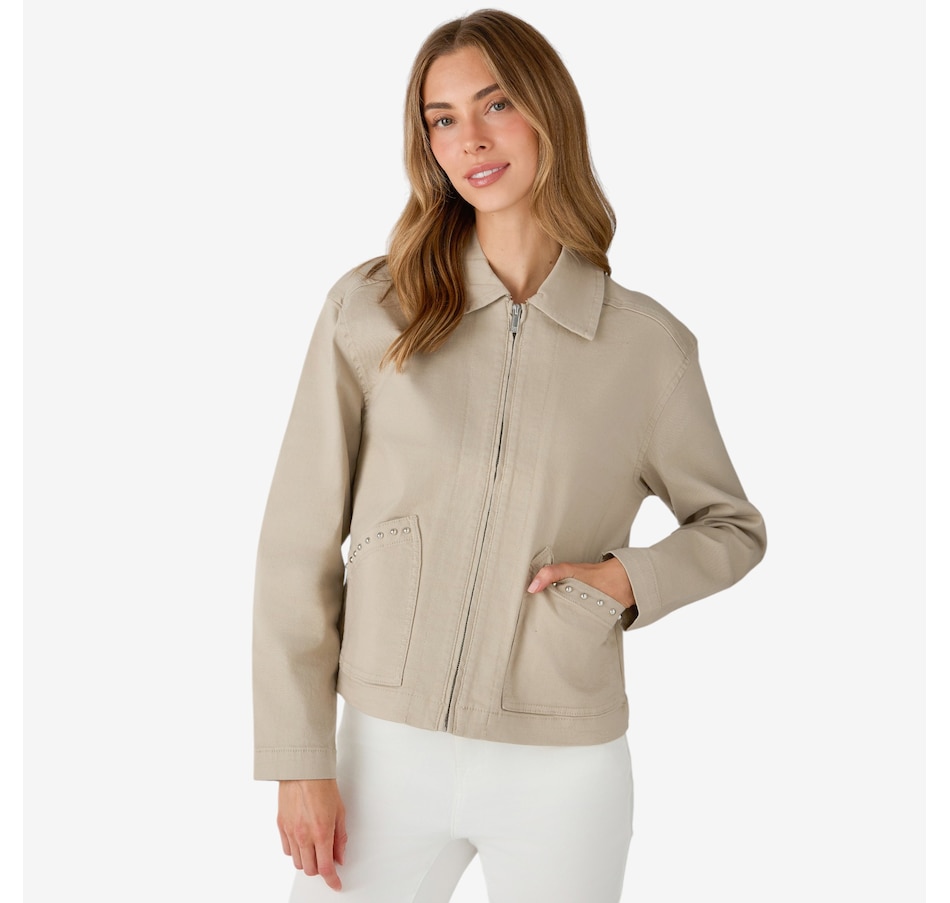 Image 122250_STN.jpg, Product 122-250 / Price $109.99, Diane Gilman Legacy Stretch Embellished Pocket Zip-Up Jacket from DG2 by Diane Gilman on TSC.ca's Fashion department