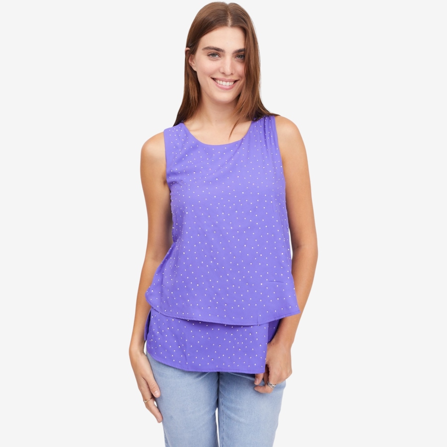 Image 122253_PUR.jpg, Product 122-253 / Price $74.99, Diane Gilman Everyday Jersey Hotfix Easy Tank from DG2 by Diane Gilman on TSC.ca's Fashion department