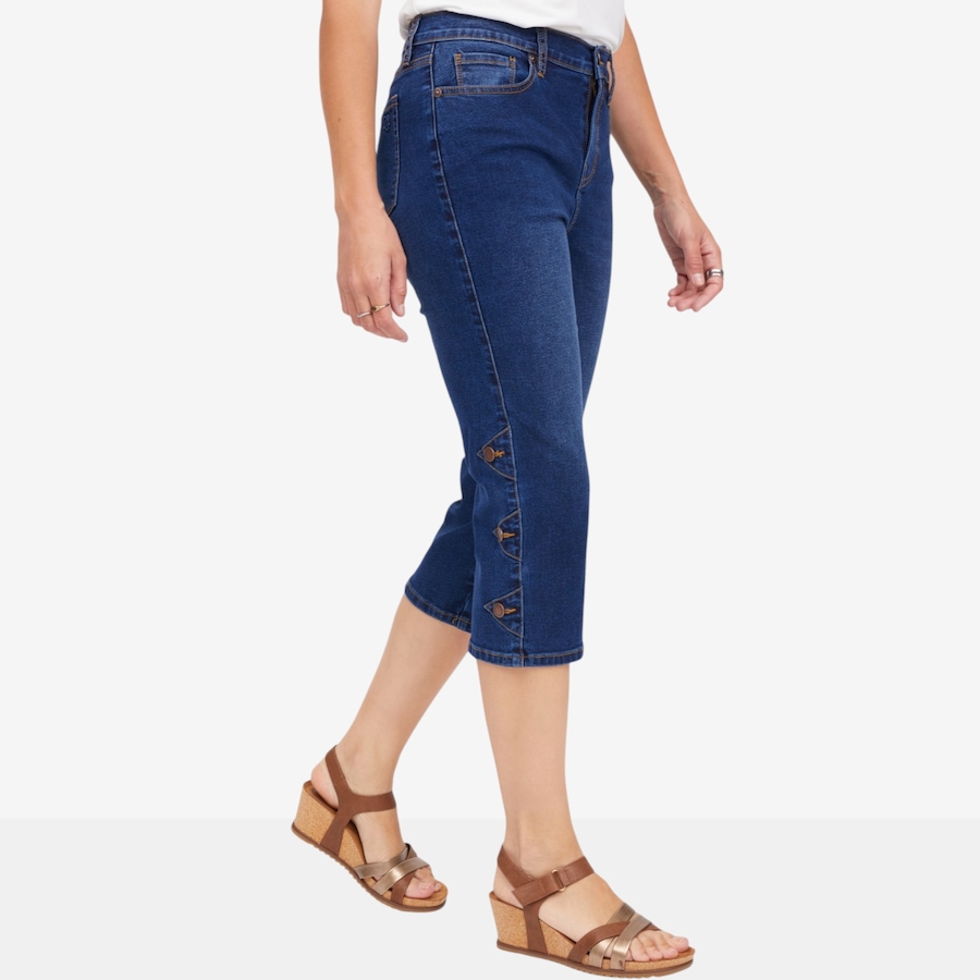 Image 122256_ALTMORE5.jpg, Product 122-256 / Price $89.99, Diane Gilman Legacy Stretch Side Tab Detailed Straight Leg Capri from DG2 by Diane Gilman on TSC.ca's Fashion department