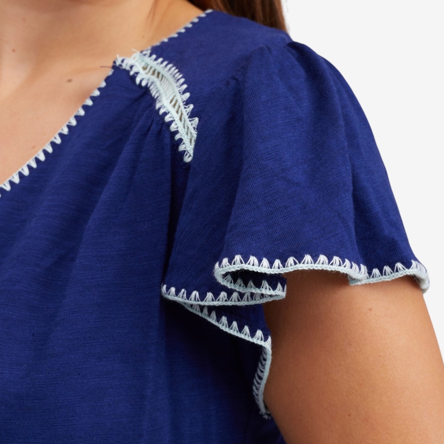 Image 122258_ALTMORE1.jpg, Product 122-258 / Price $79.99, Diane Gilman Flutter Sleeve Blanket Stitch Top from DG2 by Diane Gilman on TSC.ca's Fashion department