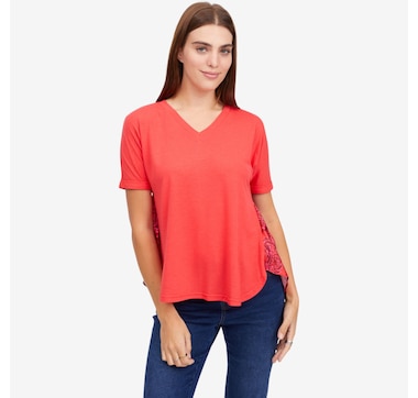 Diane Gilman Contrast Back Printed Tee 