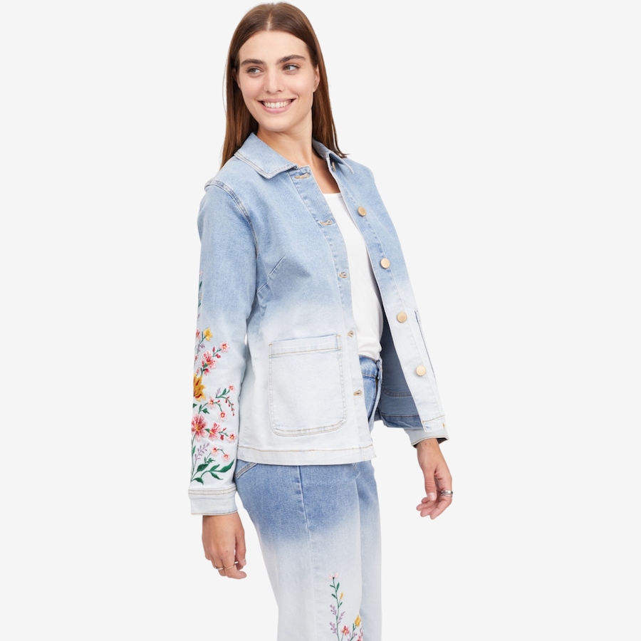 Image 122262_ALTMORE2.jpg, Product 122-262 / Price $89.88, Diane Gilman Ombre Dyed Embroidered Patch Pocket Jacket from DG2 by Diane Gilman on TSC.ca's Fashion department